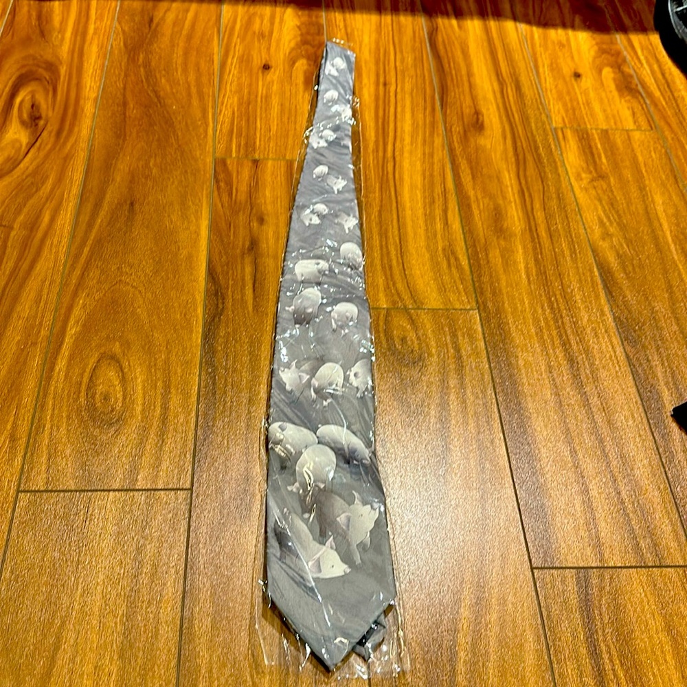 Grey Pig Necktie